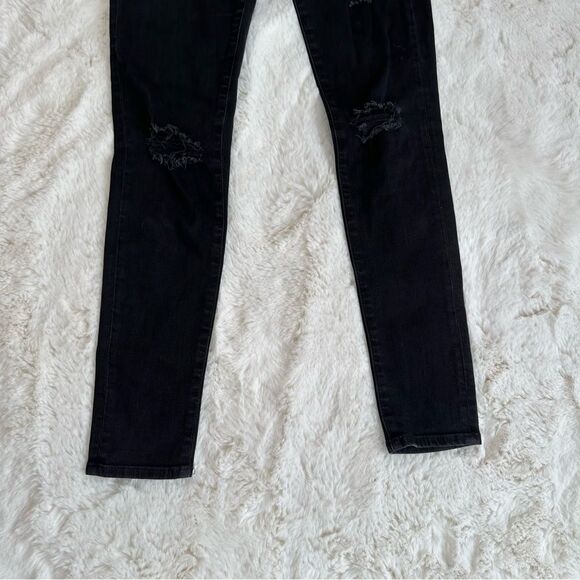 AG Adriano Goldschmied the legging super skinny ankle jeans black w distressing - Picture 4 of 7